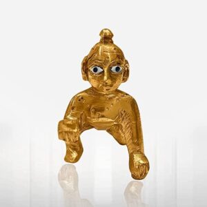 ARISERS Brass Laddu Gopal || Baby Krishna || Kanhaiya Murti Idol Statue || Makhan Chor || Kanha ji || Little Sculpture || Krishna Statue || Home Puja and Decoration