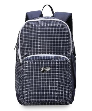 Puma Unisex-Adult Grid AOP Backpack, New Navy-White