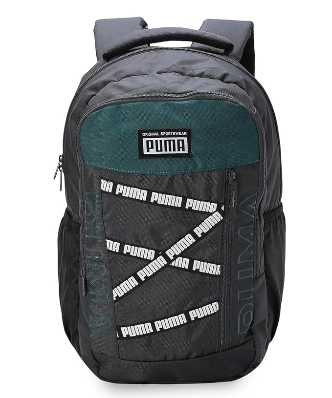 Puma Unisex-Adult TapeColorblock Backpack, Charcoal Gray