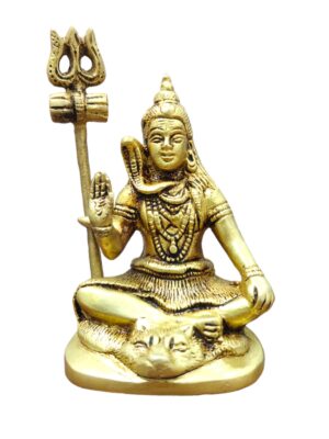 ARISERS Brass Statue Lord Shiva Idol Hindu God Shiv Bhagwan Murti for Home Mandir Temple Religious Gifts Showpiece