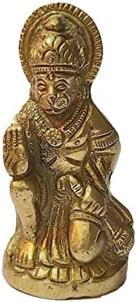 ARISERS Hanuman Brass Idol Hindu god of Strength Statue Hanuman Large Idols for Temple Home and Office