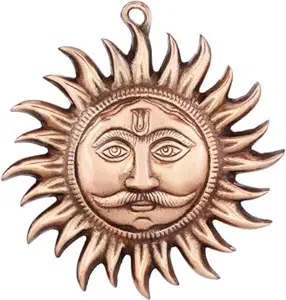 Arisers Brass Sun God Smiling Surya Bhagwaan Idol Statue Sculpture Wall Hanging