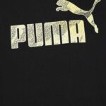 PUMA No.1 Logo Tee Men Typography Round Neck Cotton Blend Black T-Shirt