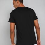 PUMA No.1 Logo Tee Men Typography Round Neck Cotton Blend Black T-Shirt