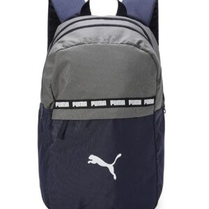 Puma Unisex-Adult Colorblock Backpack, Navy-Cast Iron
