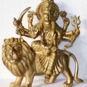 ARISERS Durga MATA Brass murti Idol God Lord Spiritual Religious Sculpture Antique Statue Decor Showpiece for Home Entrance Temple Puja Decoration Festivals Diwali and Gifting